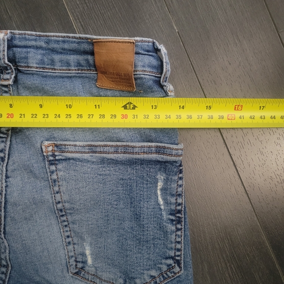 ZARA Womens Distressed Skinny Sequin Pocket Light Wash Jeans Size US 4 - Picture 5 of 7